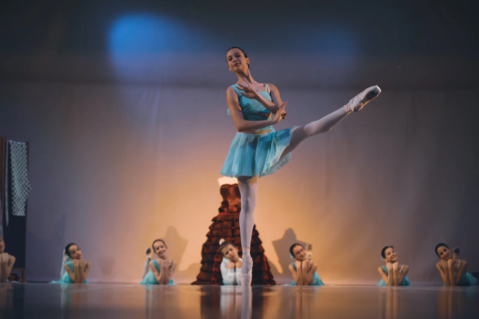 Ballet photography — ballerina spotlight blue — ORIA.FILMS