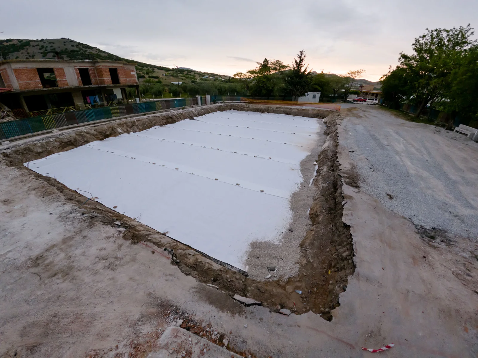 Construction photography — foundation dusk — ORIA.FILMS