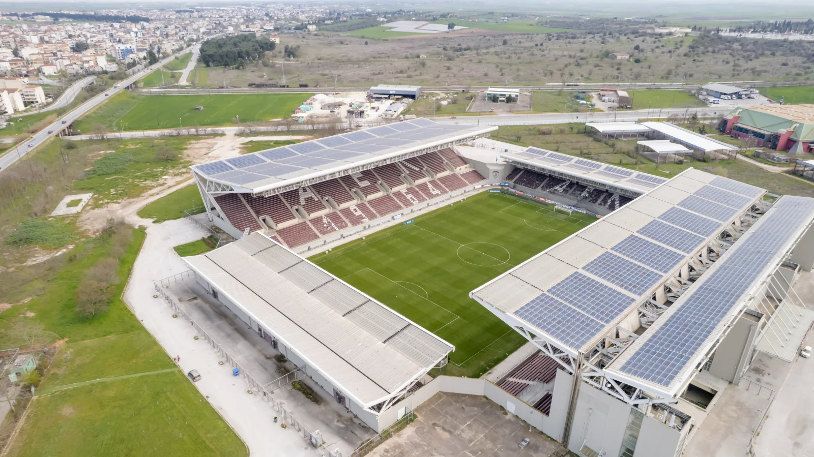 Drone photography — football stadium — ORIA.FILMS